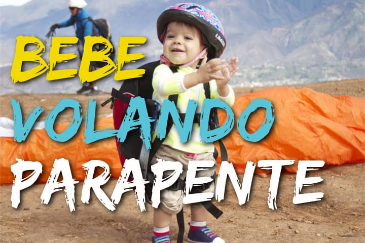 bebe volando parapente merida